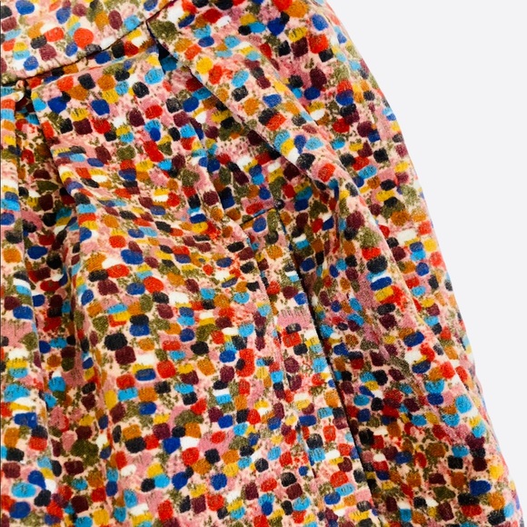 Anthropologie Elevenses Colorful Aerial Confetti Dot Button Skirt 2 - Picture 9 of 13